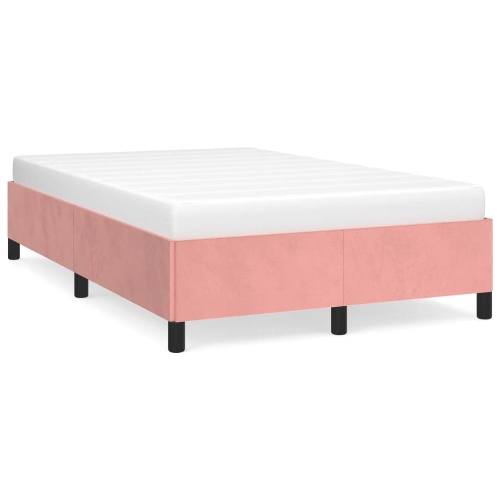 vidaXL Bettgestell ohne Matratze Rosa 120x190 cm Samt
