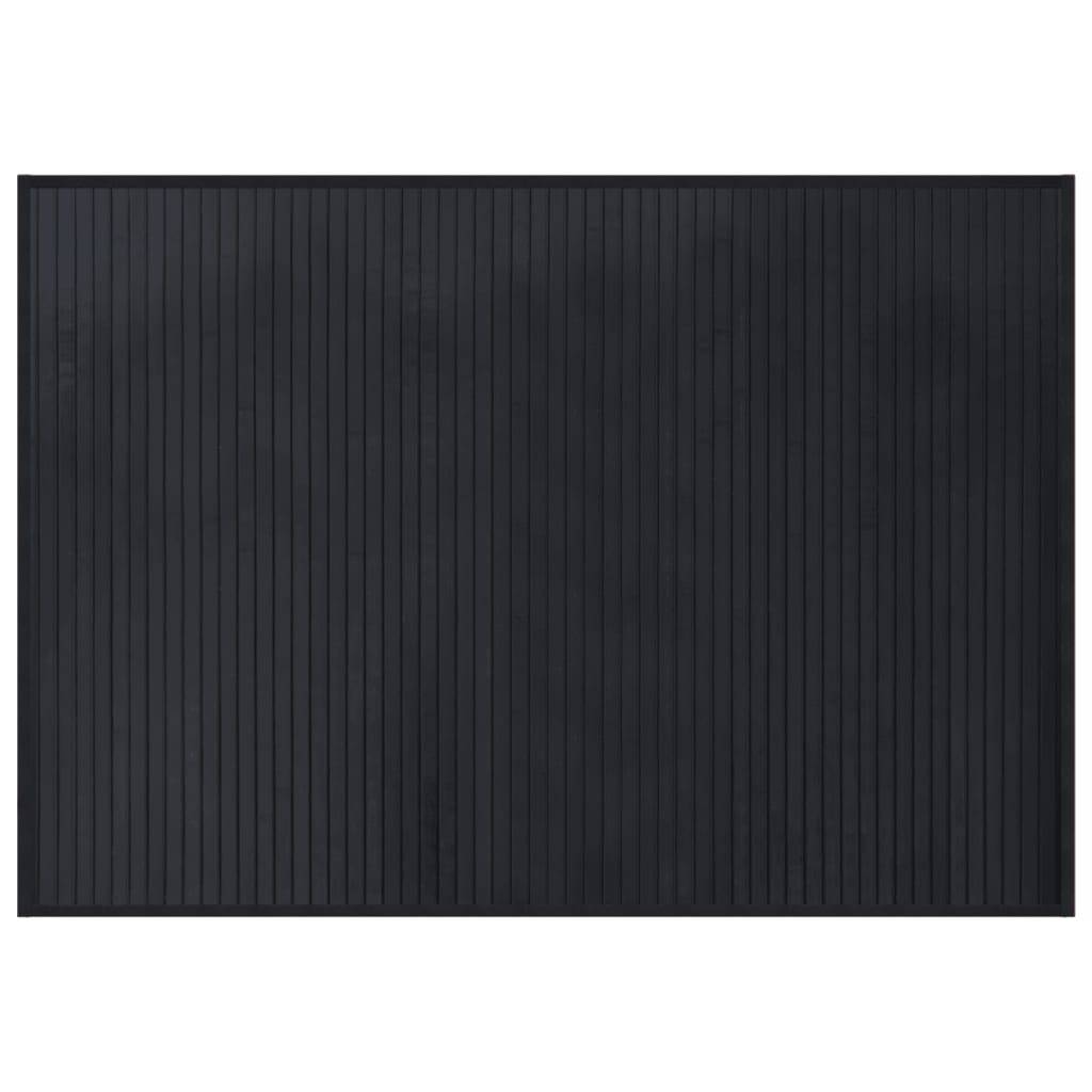 vidaXL Teppich Rechteckig Schwarz 70x100 cm Bambus