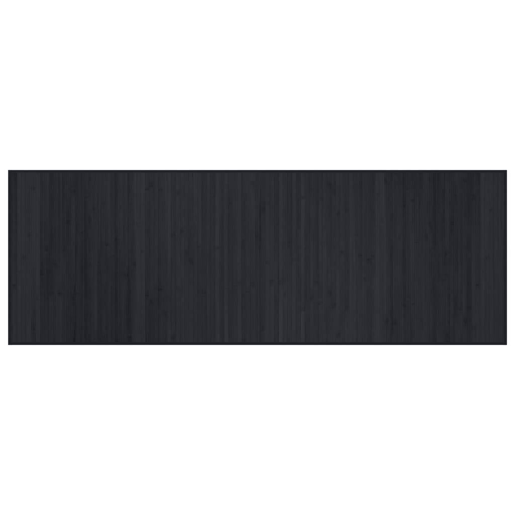 vidaXL Teppich Rechteckig Schwarz 70x200 cm Bambus