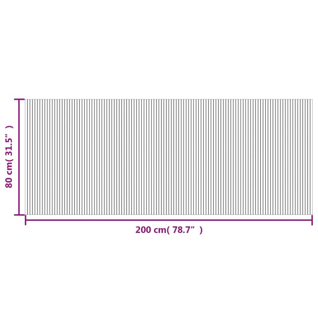 vidaXL Teppich Rechteckig Schwarz 80x200 cm Bambus