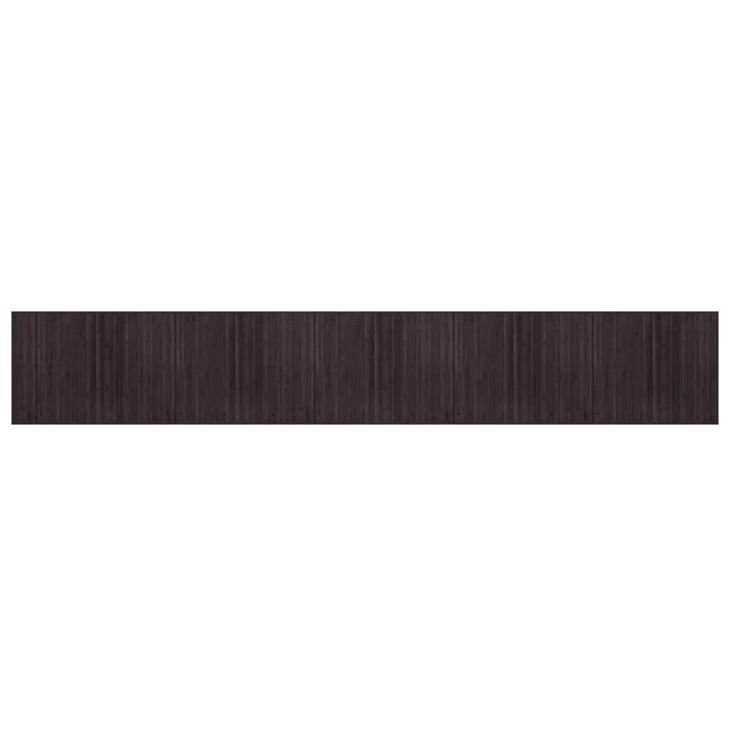 vidaXL Teppich Rechteckig Dunkelbraun 80x1000 cm Bambus