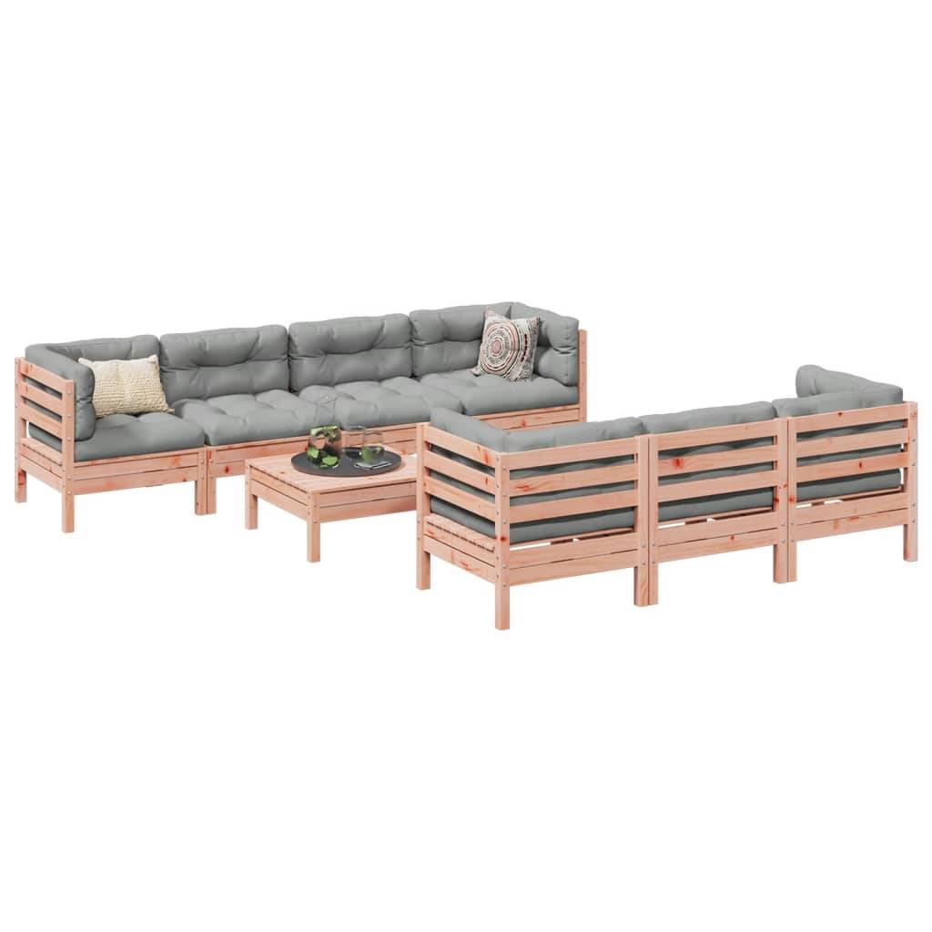 vidaXL 8-tlg. Garten-Sofagarnitur mit Kissen Massivholz Douglasie