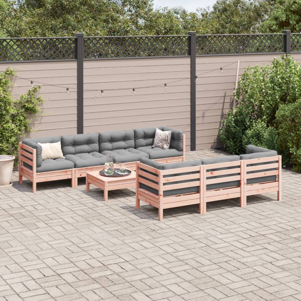 vidaXL 8-tlg. Garten-Sofagarnitur mit Kissen Massivholz Douglasie