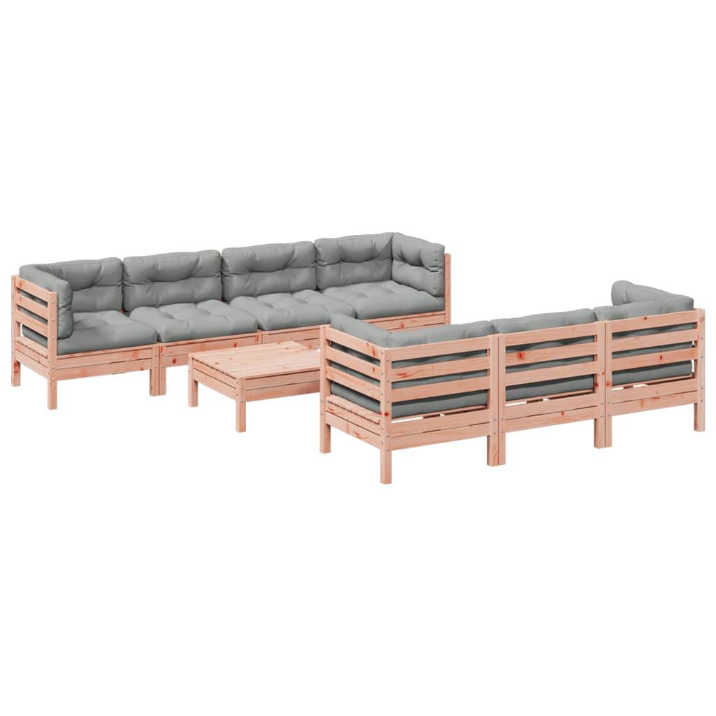 vidaXL 8-tlg. Garten-Sofagarnitur mit Kissen Massivholz Douglasie