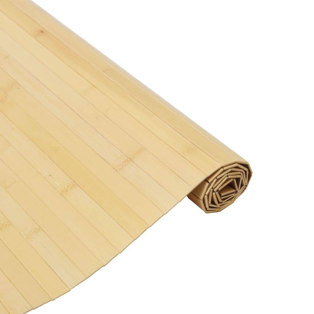 vidaXL Teppich Rechteckig Hell Natur 80x100 cm Bambus