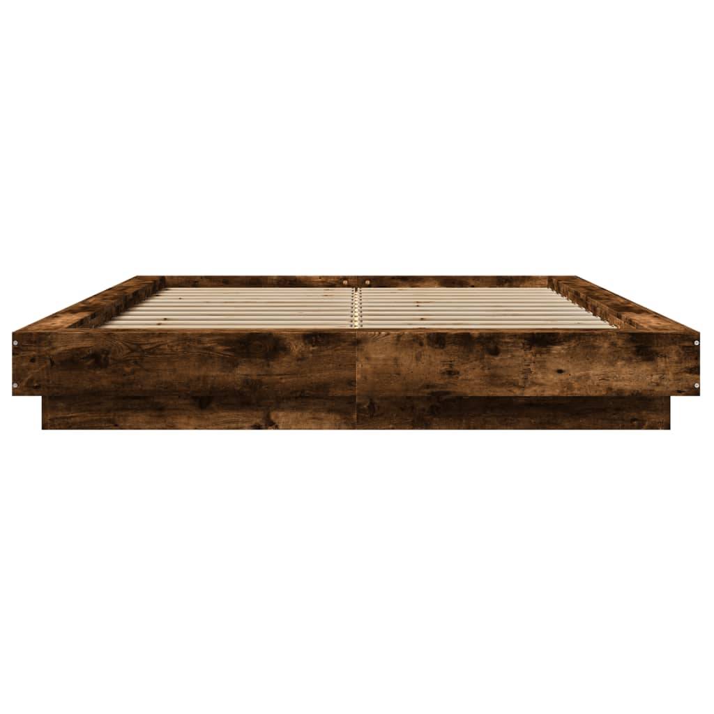 vidaXL Bettgestell Räuchereiche 120x200 cm Holzwerkstoff