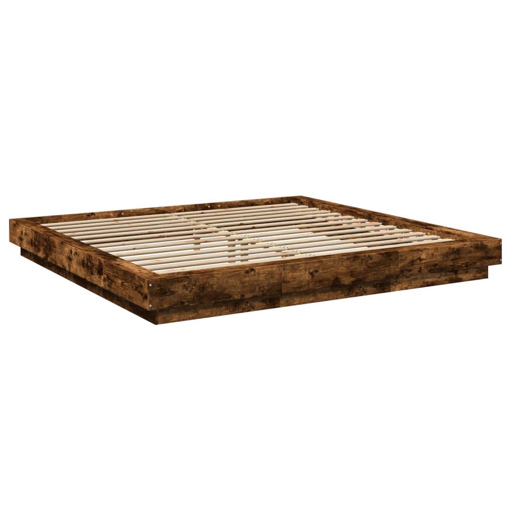 vidaXL Bettgestell Räuchereiche 180x200 cm Holzwerkstoff