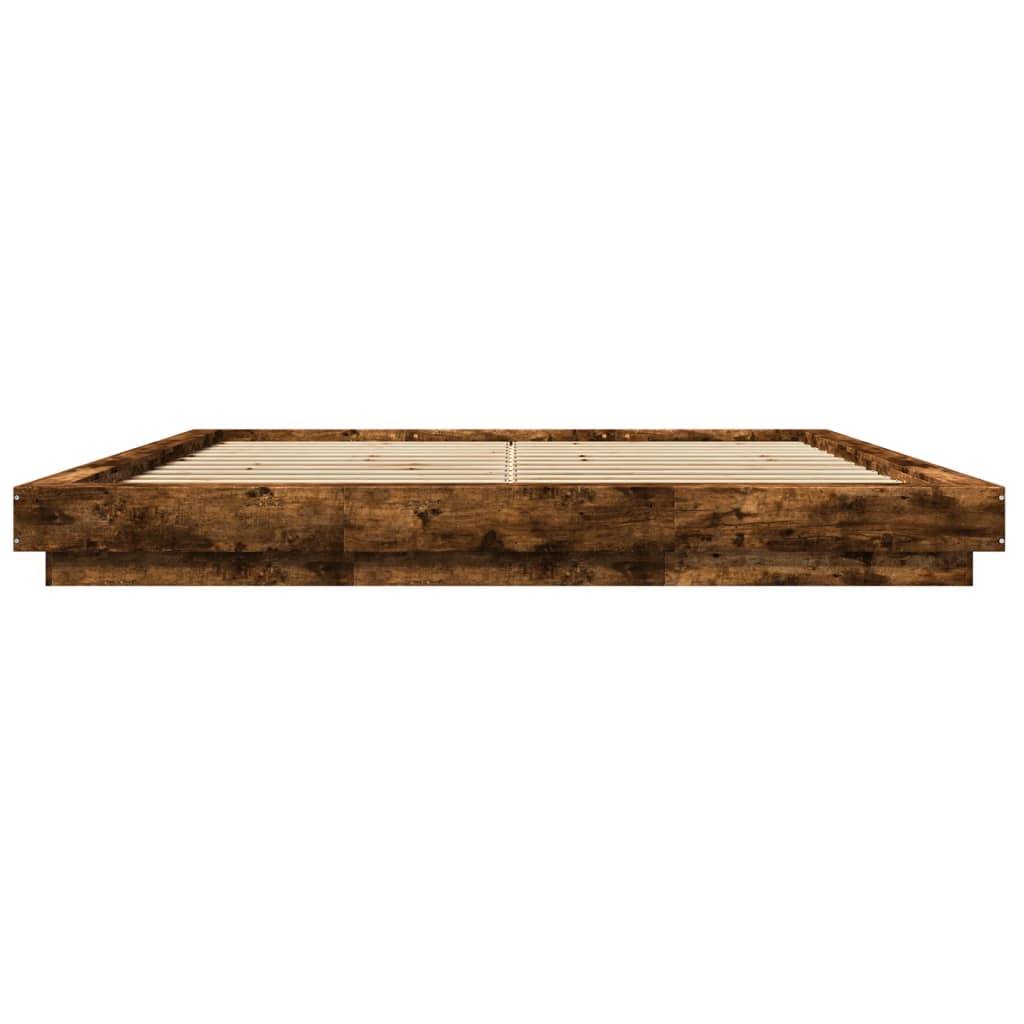 vidaXL Bettgestell Räuchereiche 180x200 cm Holzwerkstoff