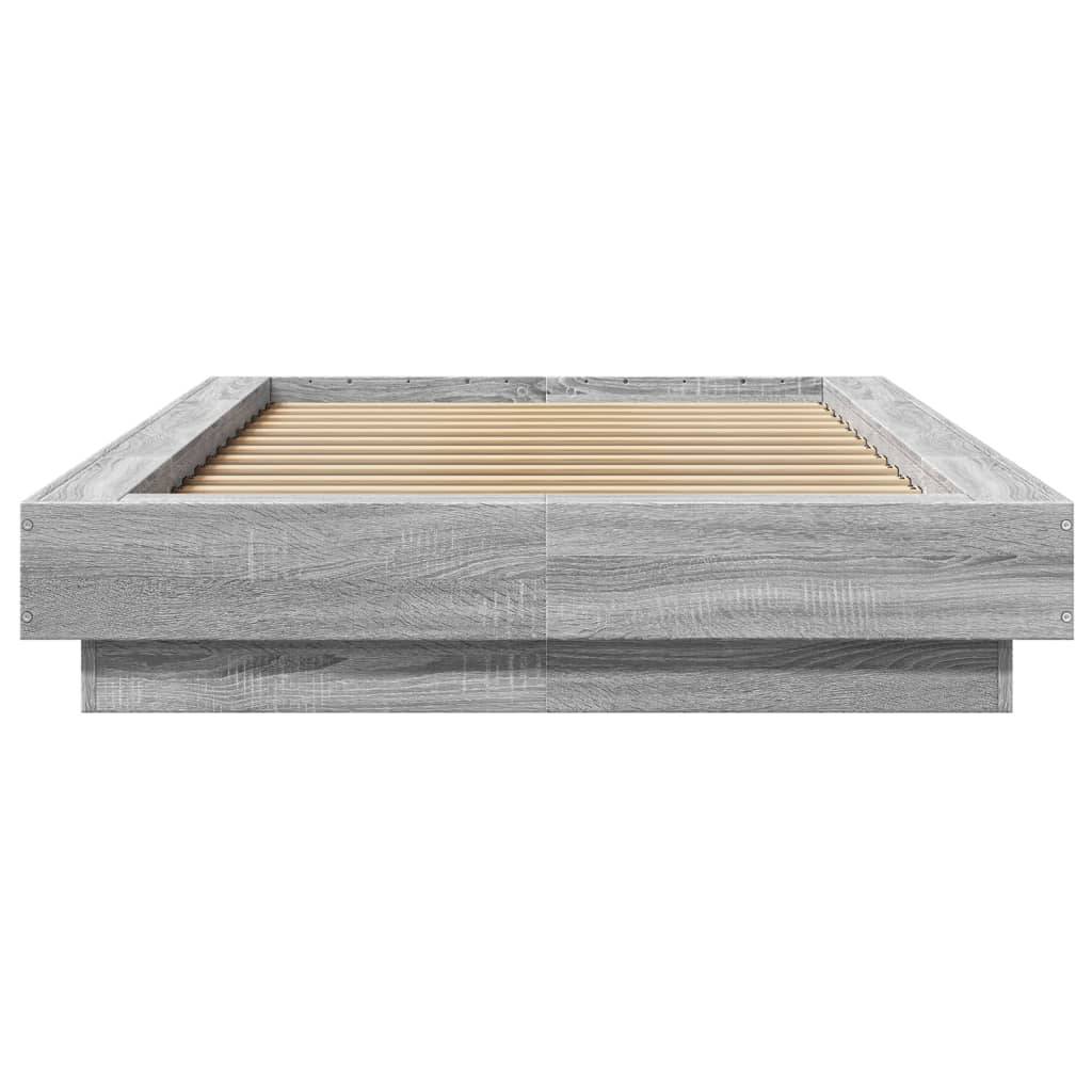 vidaXL Bettgestell Grau Sonoma 90x190 cm Holzwerkstoff