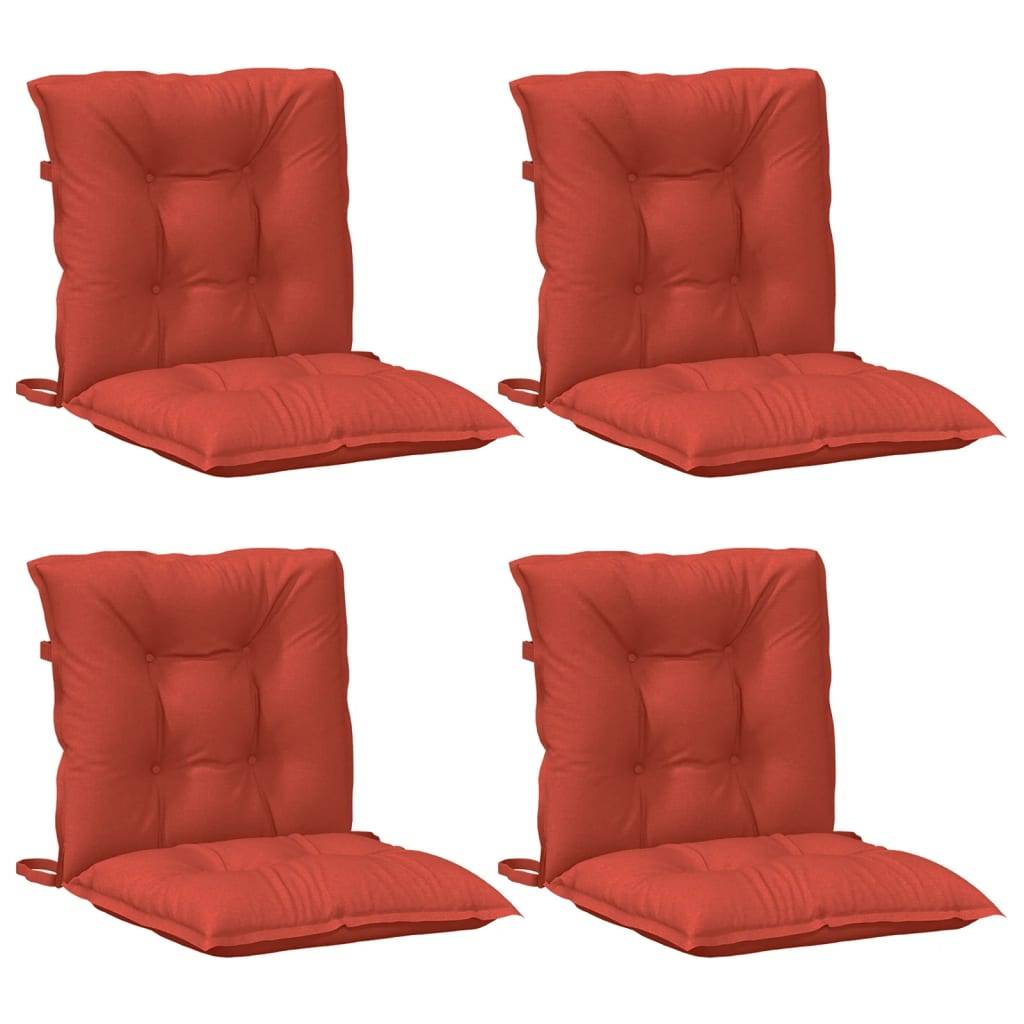 vidaXL Niedriglehner-Auflagen 4 Stk. Melange Rot 100x50x7 cm Stoff