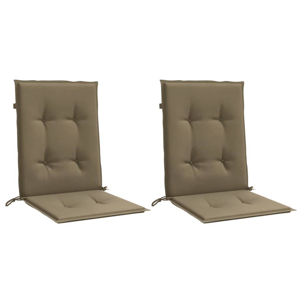 vidaXL Niedriglehner-Auflagen 2 Stk. Melange Taupe 100x50x4 cm Stoff