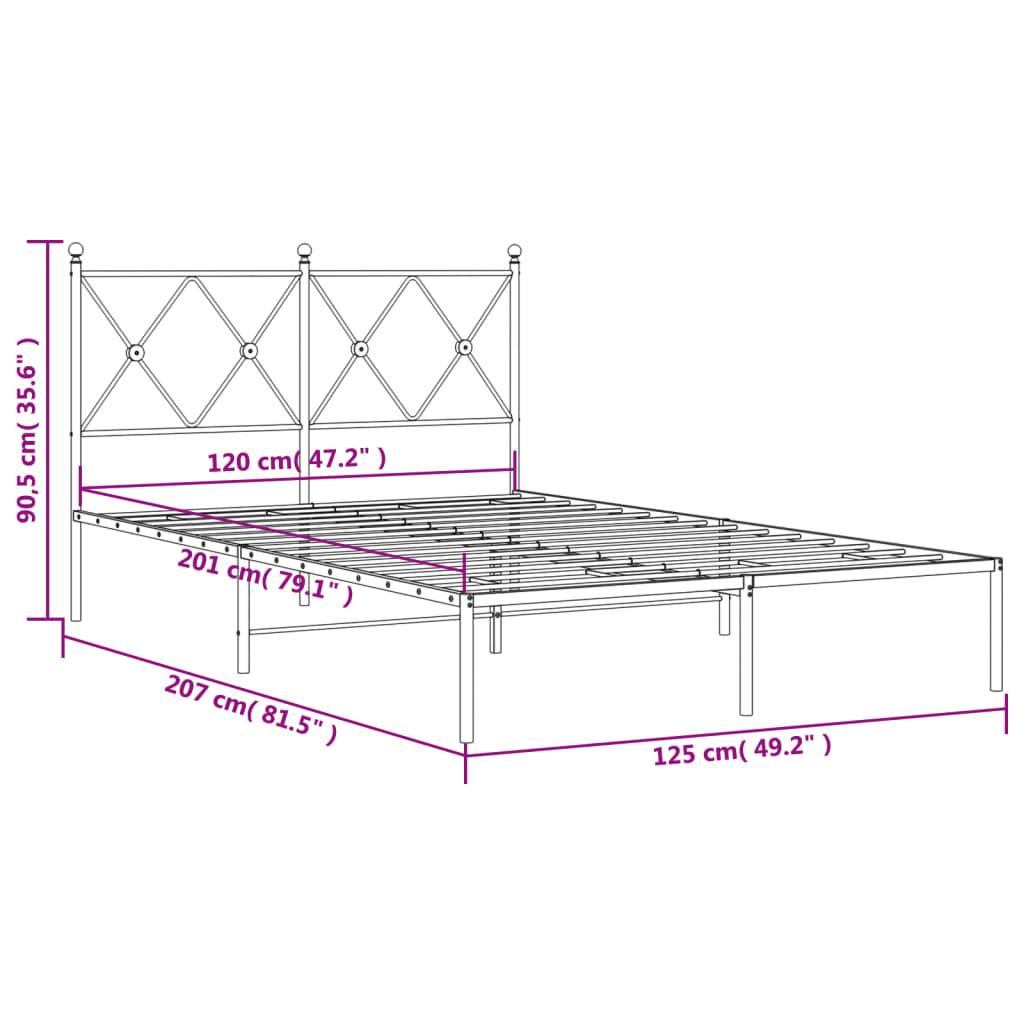vidaXL Bettgestell mit Kopfteil Metall Weiß 120x200 cm