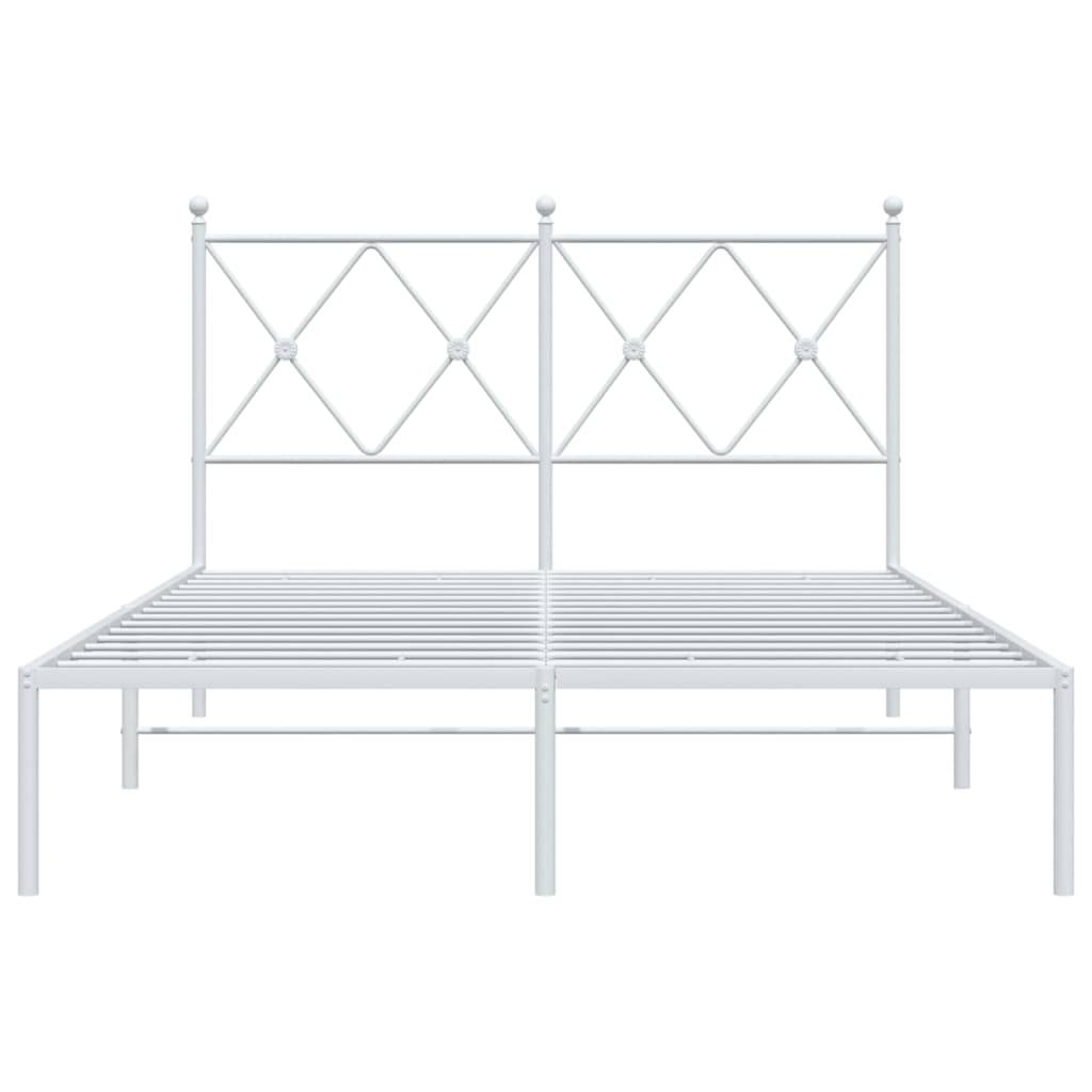 vidaXL Bettgestell mit Kopfteil Metall Weiß 120x200 cm