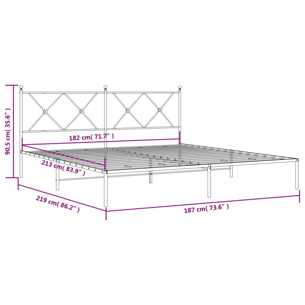 vidaXL Bettgestell mit Kopfteil Metall Weiß 183x213 cm