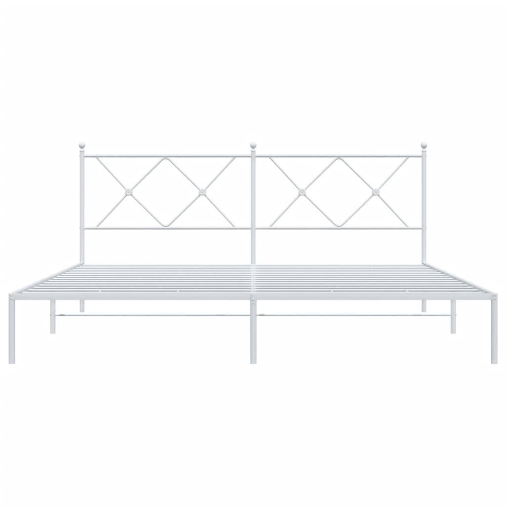 vidaXL Bettgestell mit Kopfteil Metall Weiß 183x213 cm