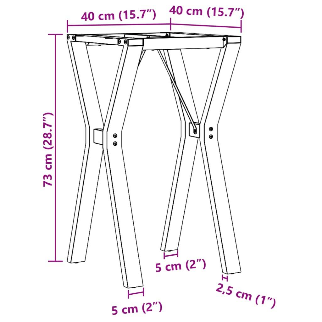 vidaXL Esstisch-Gestell in Y-Form 40x40x73 cm Stahl