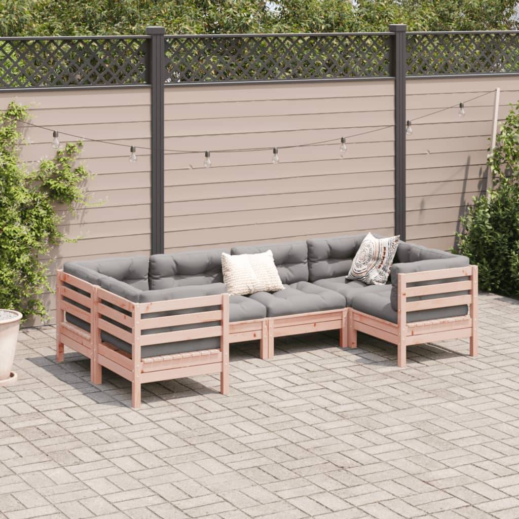 vidaXL 6-tlg. Garten-Sofagarnitur mit Kissen Massivholz Douglasie