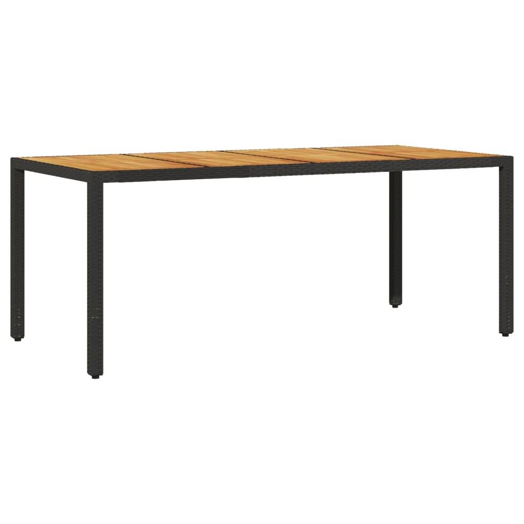 vidaXL 7-tlg. Garten-Essgruppe mit Kissen Schwarz Poly Rattan Akazie