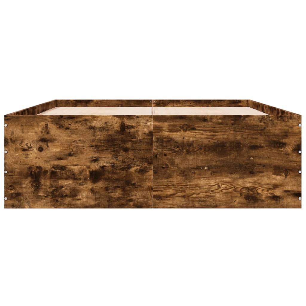 vidaXL Bettgestell Räuchereiche 140x200 cm Holzwerkstoff
