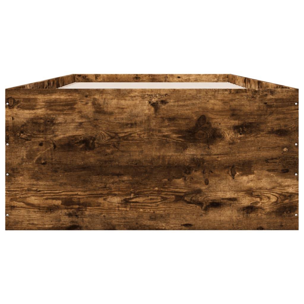 vidaXL Bettgestell Räuchereiche 90x190 cm Holzwerkstoff