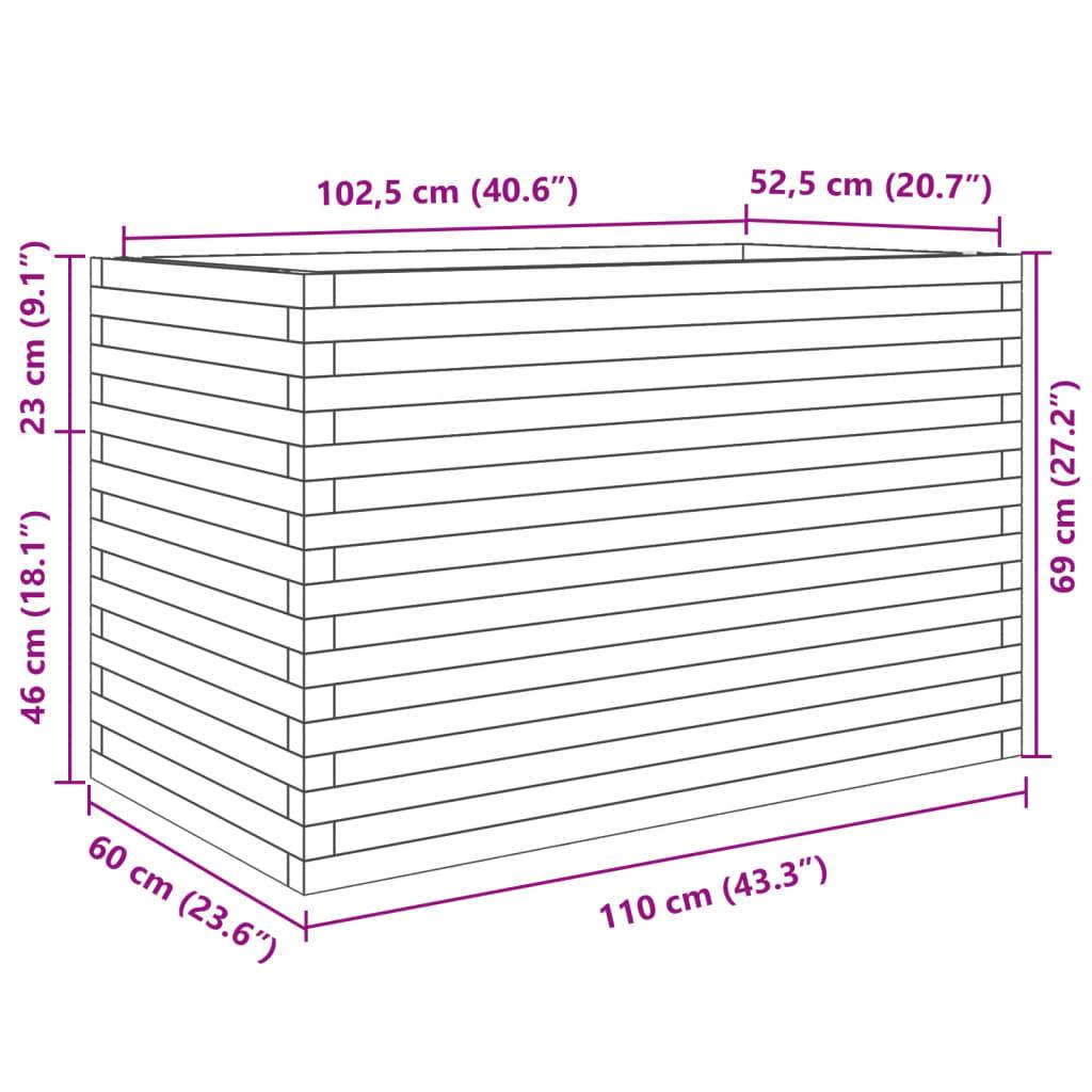 vidaXL Pflanzkübel Weiß 110x60x68,5 cm Massivholz Kiefer