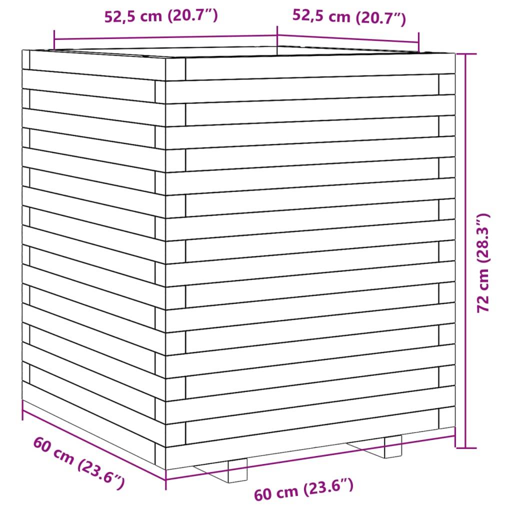 vidaXL Pflanzkübel Wachsbraun 60x60x72 cm Massivholz Kiefer