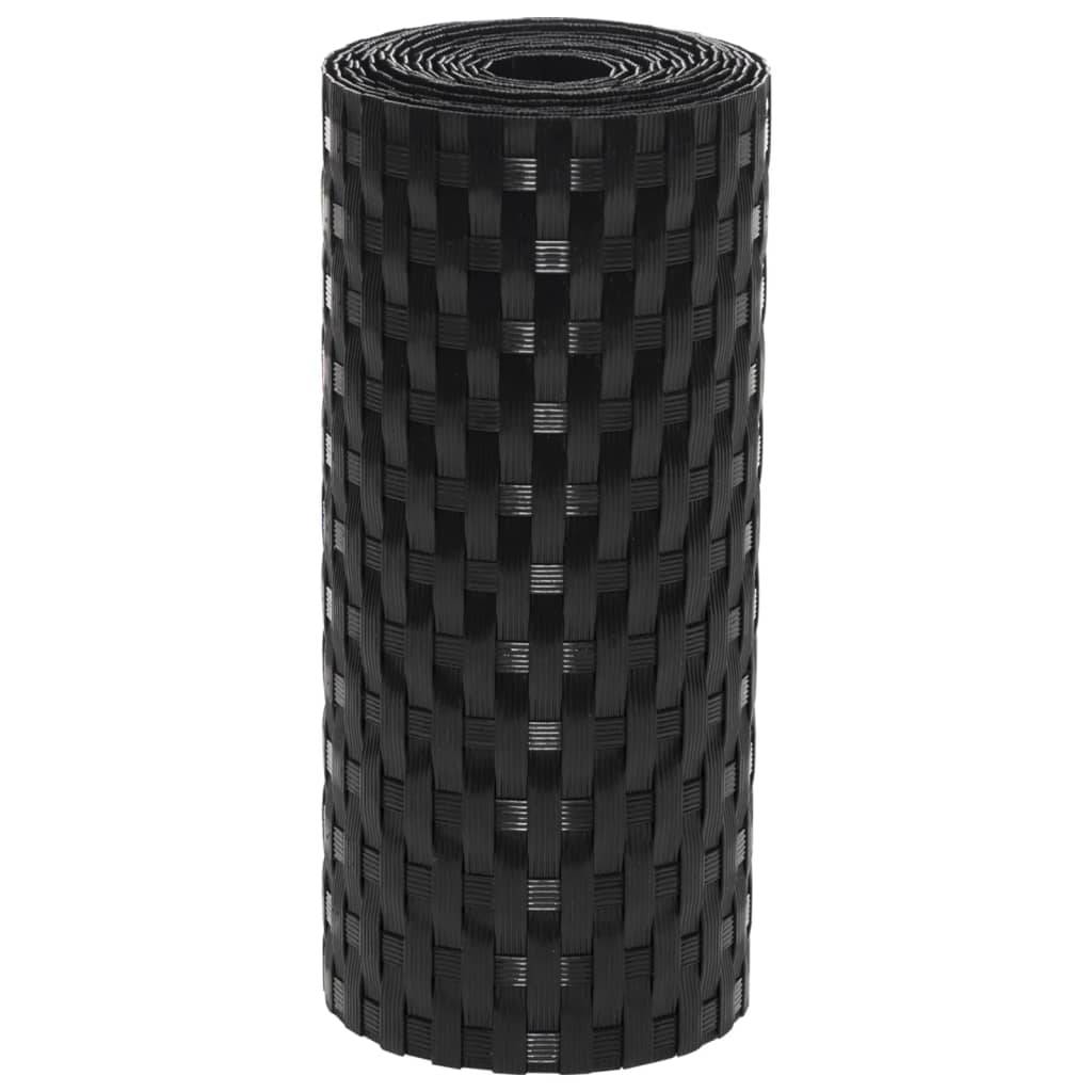 vidaXL Balkon-Sichtschutze 10 Stk. Schwarz 255x19 cm Poly Rattan