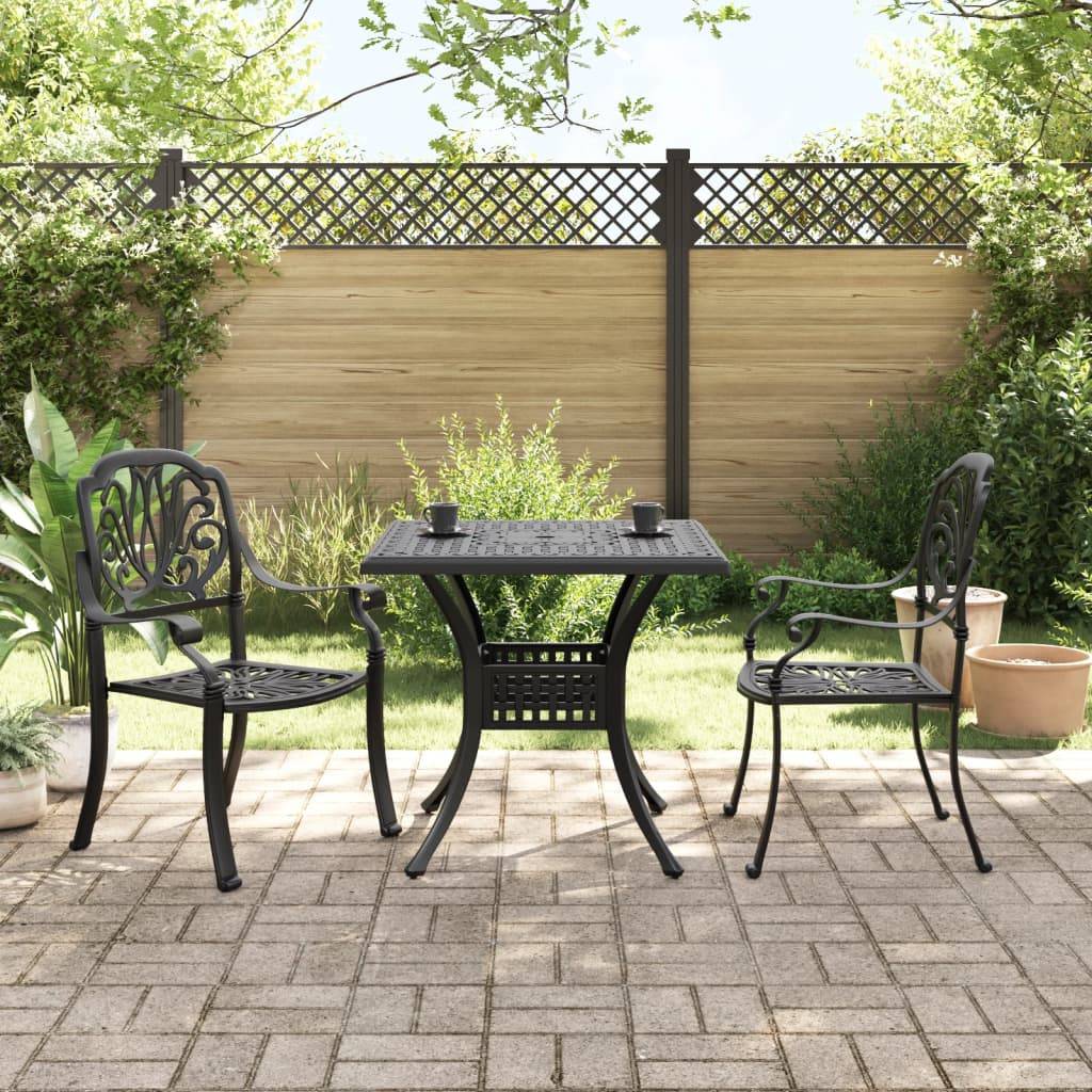 vidaXL 3-tlg. Bistro-Set Schwarz Aluminiumguss