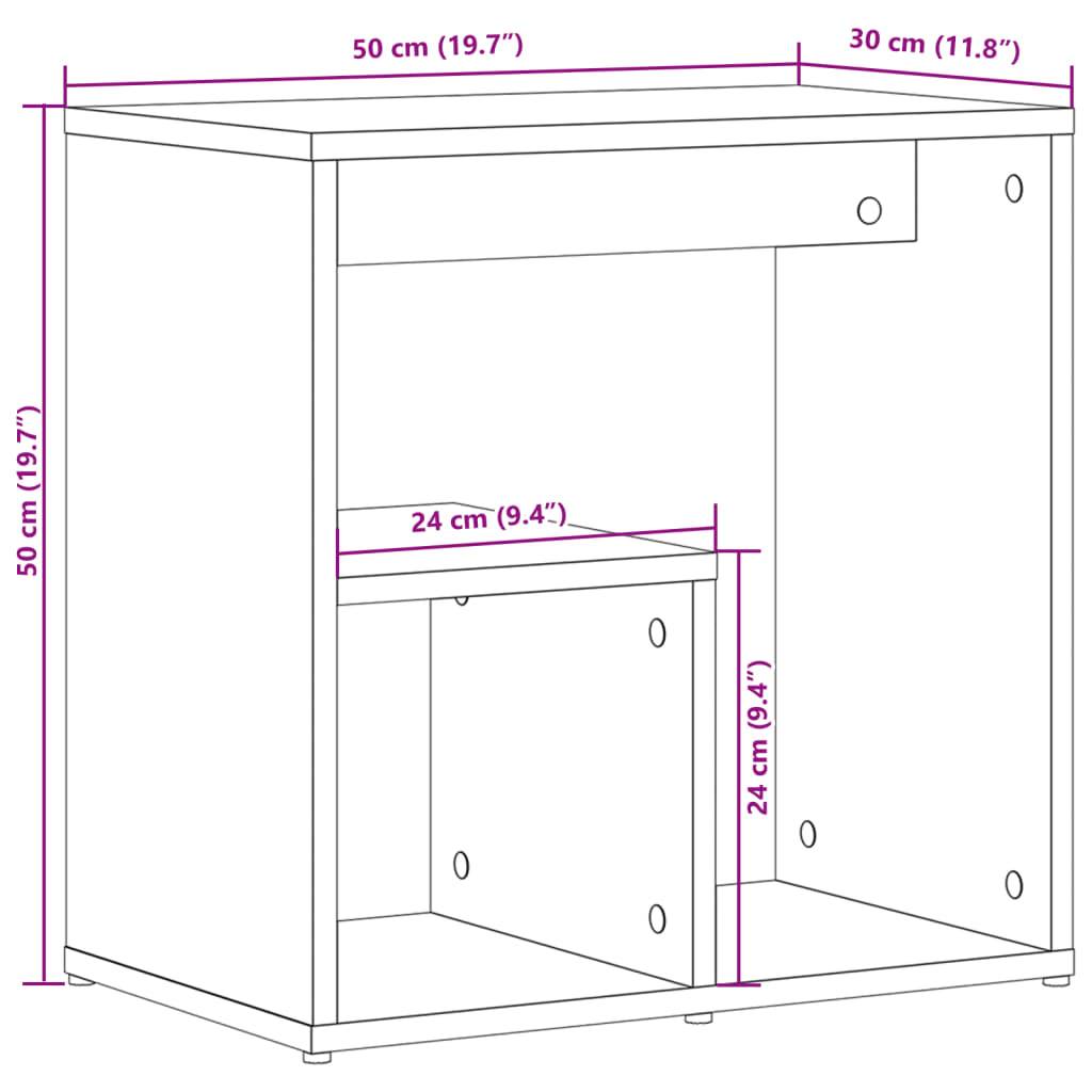 vidaXL Beistelltische 2 Stk. Räuchereiche 50x30x50 cm Holzwerkstoff