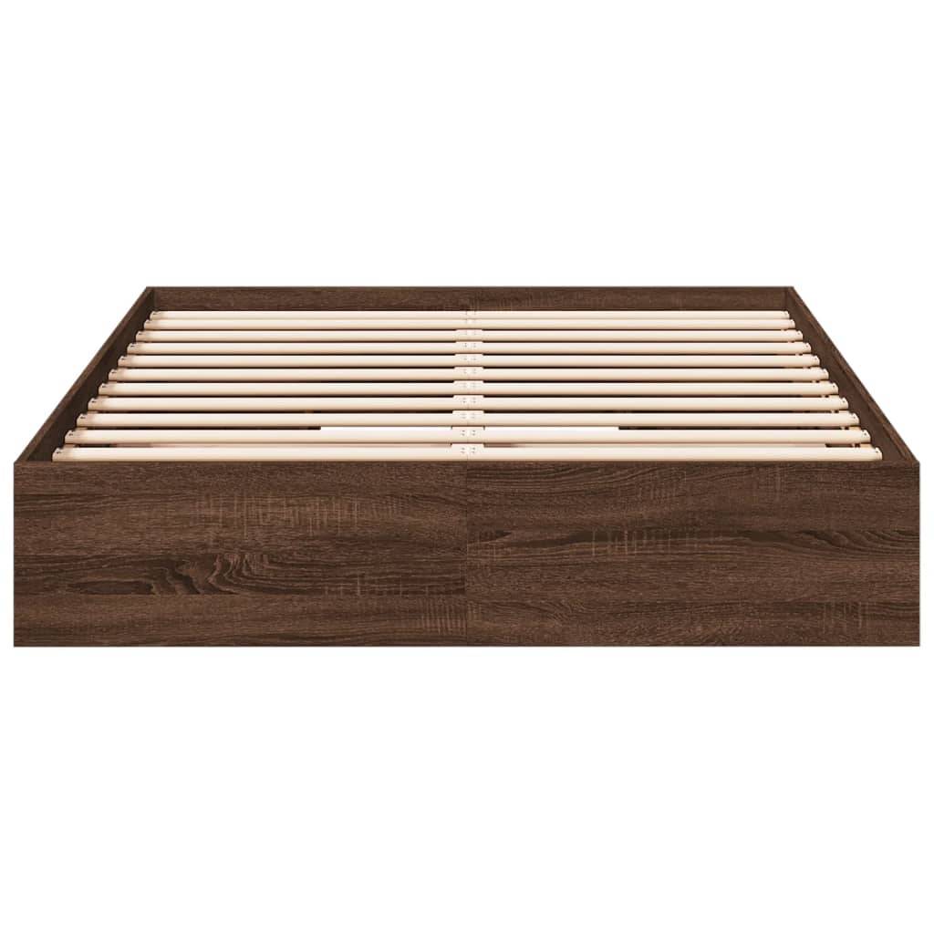 vidaXL Bettgestell mit Schubladen Braun Eichen-Optik 135x190 cm