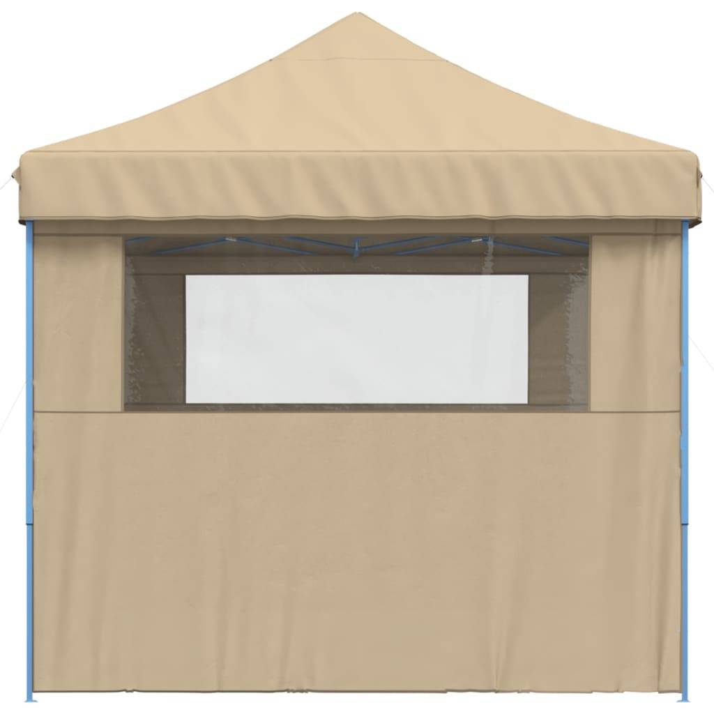 vidaXL Partyzelt Faltbar Pop-Up mit 3 Seitenteilen Beige