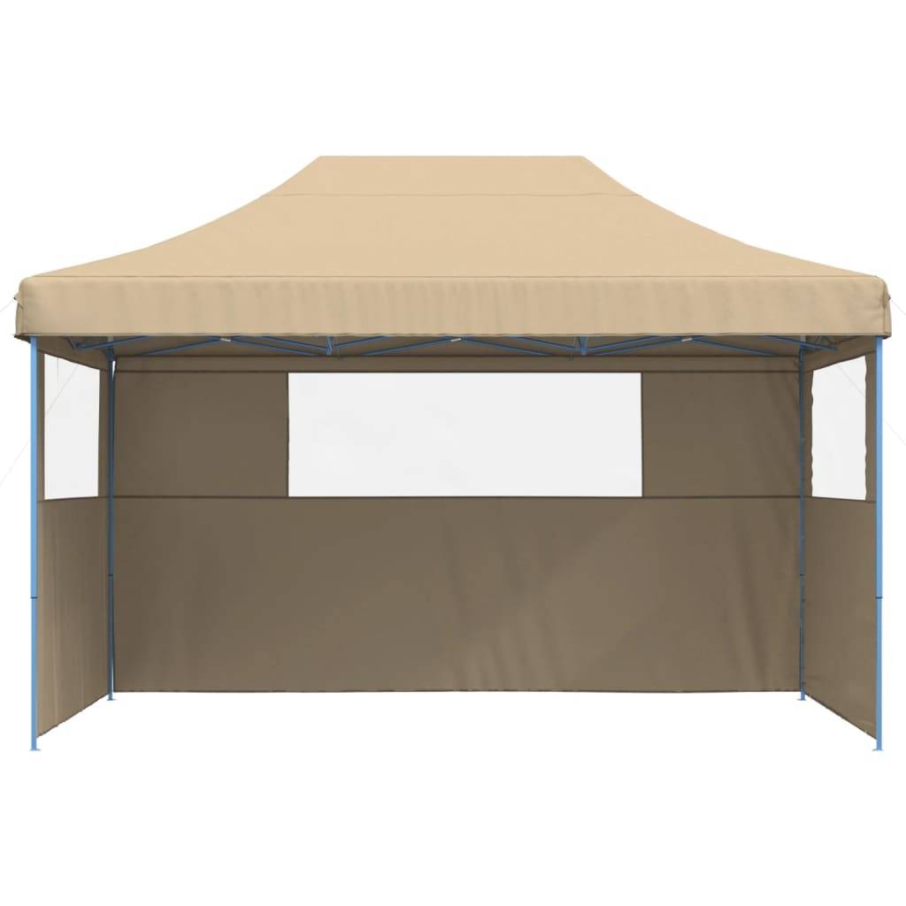 vidaXL Partyzelt Faltbar Pop-Up mit 3 Seitenteilen Beige