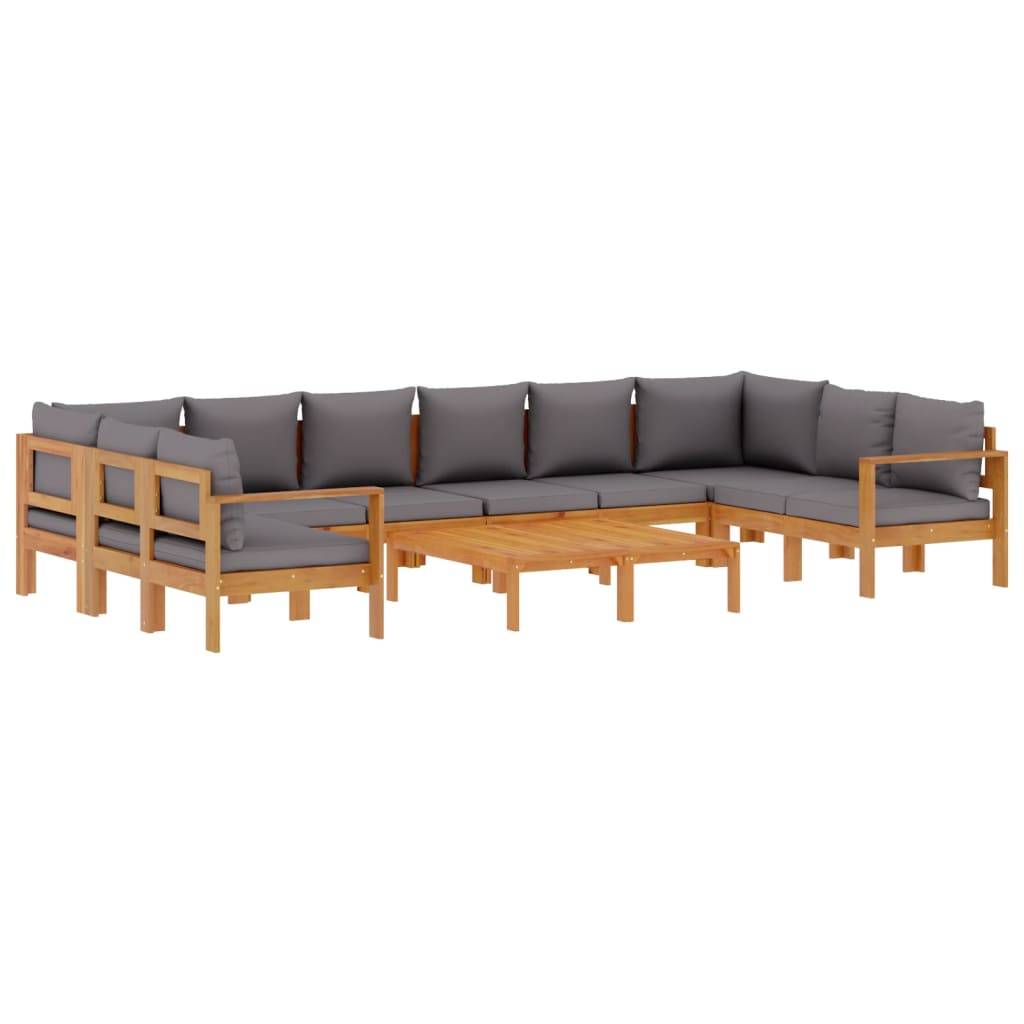 vidaXL 8-tlg. Garten-Sofagarnitur mit Kissen Massivholz Akazie