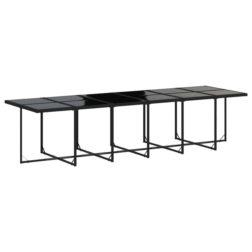 vidaXL 13-tlg. Garten-Essgruppe mit Kissen Schwarz Poly Rattan