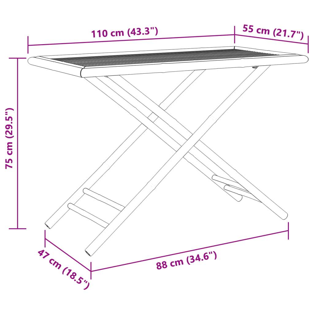 vidaXL 5-tlg. Bistro-Set Klappbar mit Cremeweißen Kissen Bambus