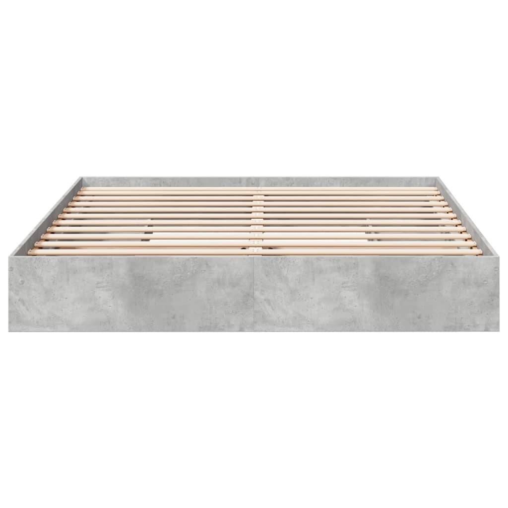 vidaXL Bettgestell mit Schubladen Betongrau 200x200 cm Holzwerkstoff
