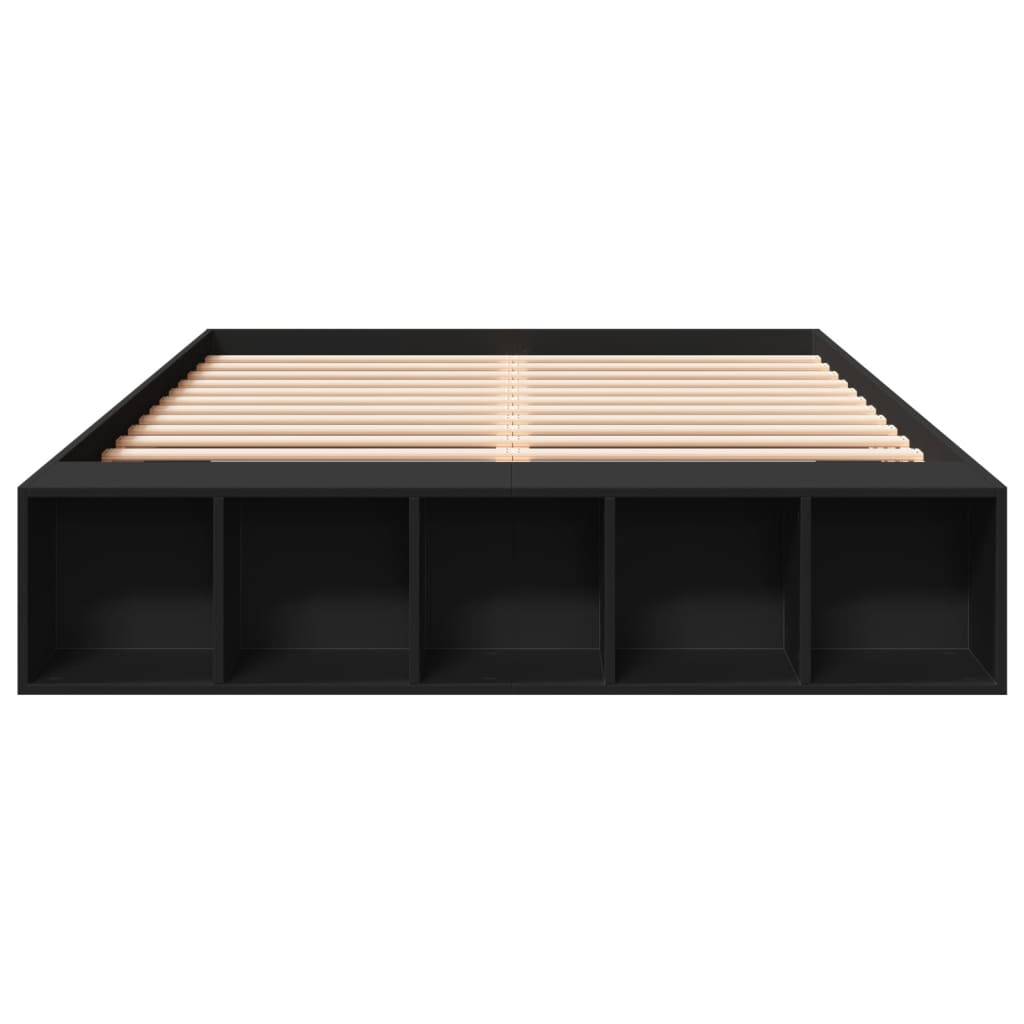 vidaXL Bettgestell Schwarz 150x200 cm Holzwerkstoff