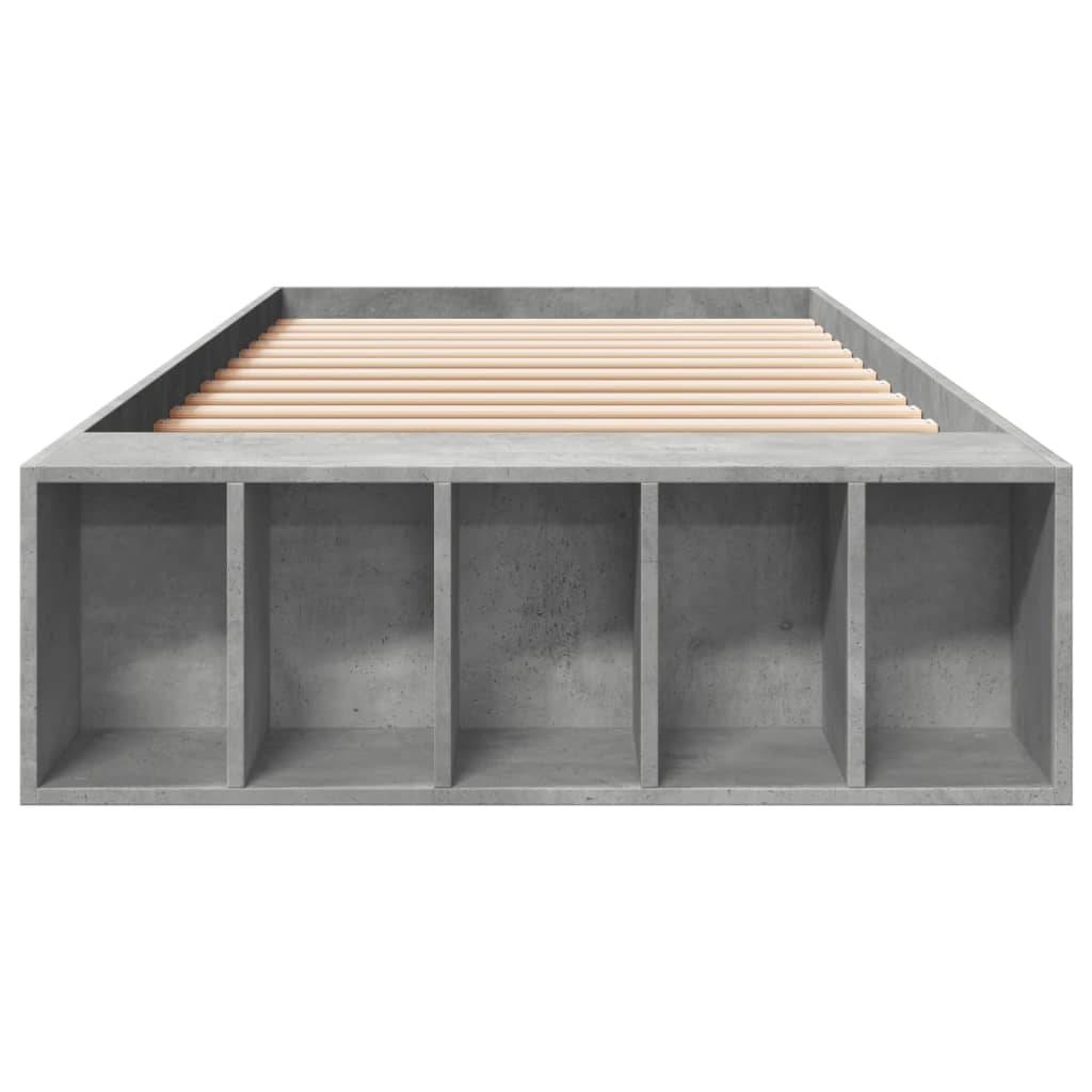 vidaXL Bettgestell Betongrau 90x190 cm Holzwerkstoff