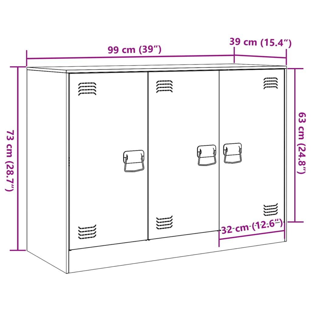vidaXL Sideboard Weiß 99x39x73 cm Stahl
