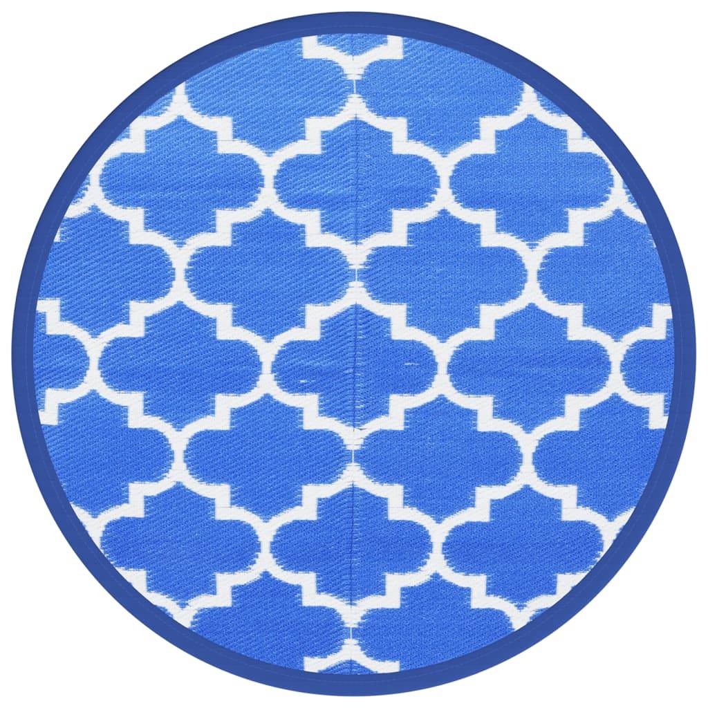 vidaXL Outdoor-Teppich ARAKIL Blau Ø160 cm PP