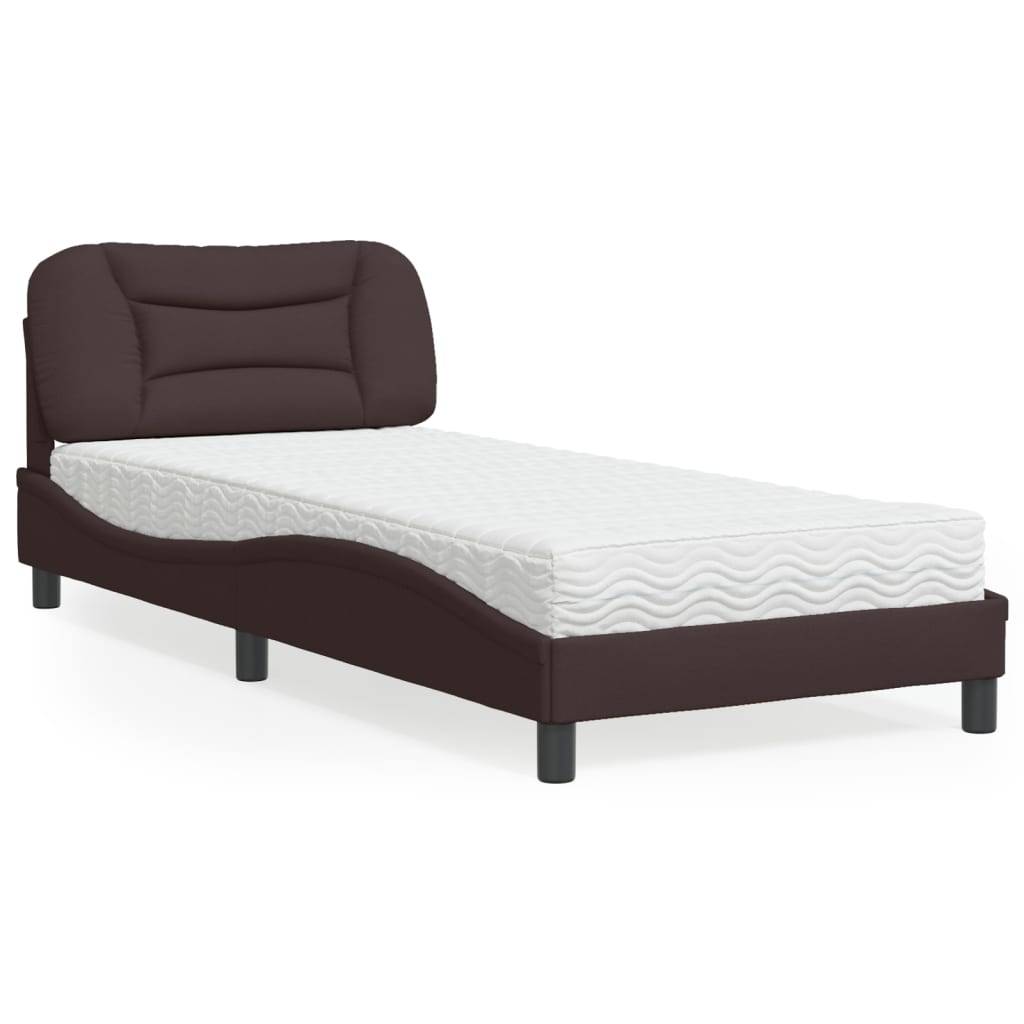 vidaXL Bett mit Matratze Dunkelbraun 80x200 cm Stoff