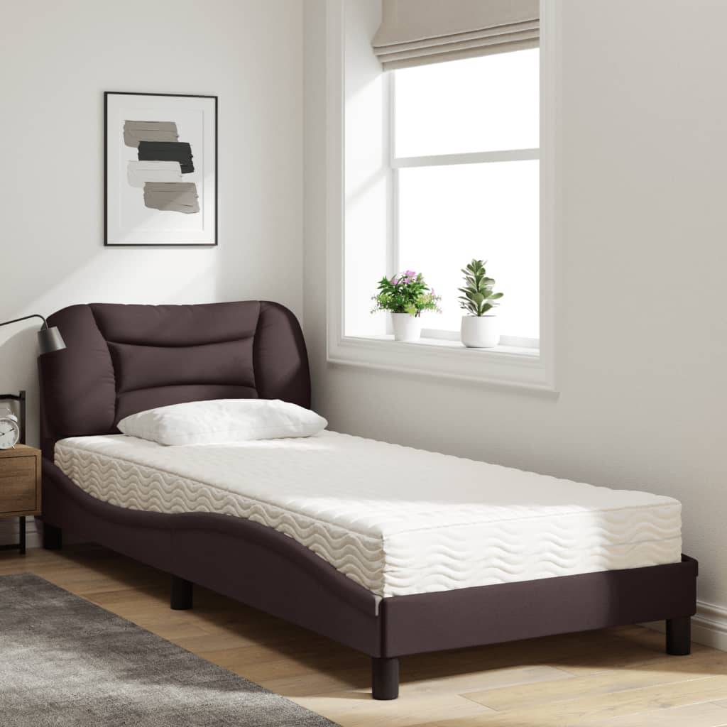 vidaXL Bett mit Matratze Dunkelbraun 80x200 cm Stoff