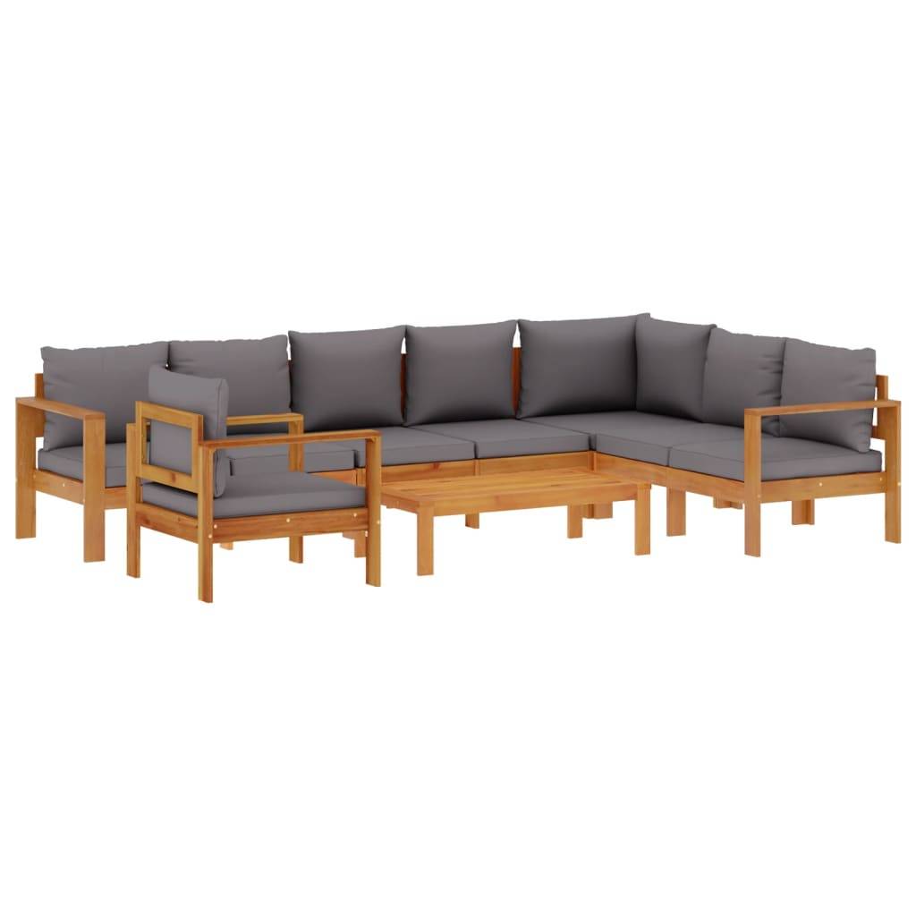 vidaXL 6-tlg. Garten-Sofagarnitur mit Kissen Massivholz Akazie