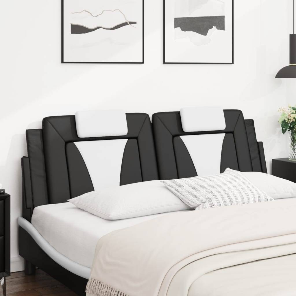 vidaXL Kopfteil-Kissen "Viana" Schwarz und Weiß 160 cm Kunstleder