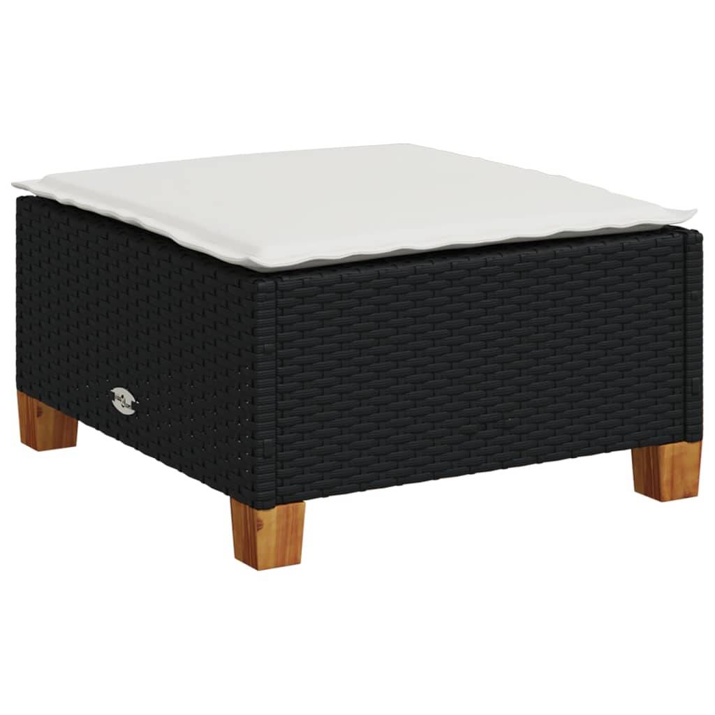 vidaXL 8-tlg. Garten-Sofagarnitur mit Kissen Schwarz Poly Rattan