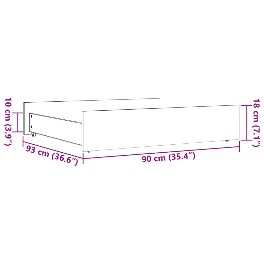 vidaXL Bettschubladen 2 Stk. Wachsbraun Massivholz Kiefer