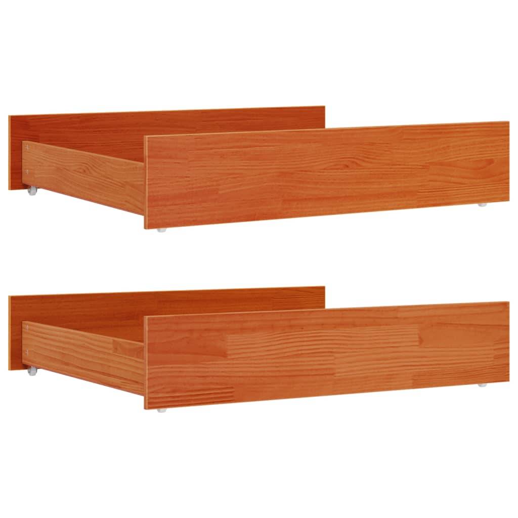 vidaXL Bettschubladen 2 Stk. Wachsbraun Massivholz Kiefer