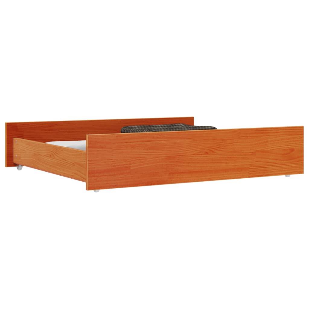 vidaXL Bettschubladen 2 Stk. Wachsbraun Massivholz Kiefer