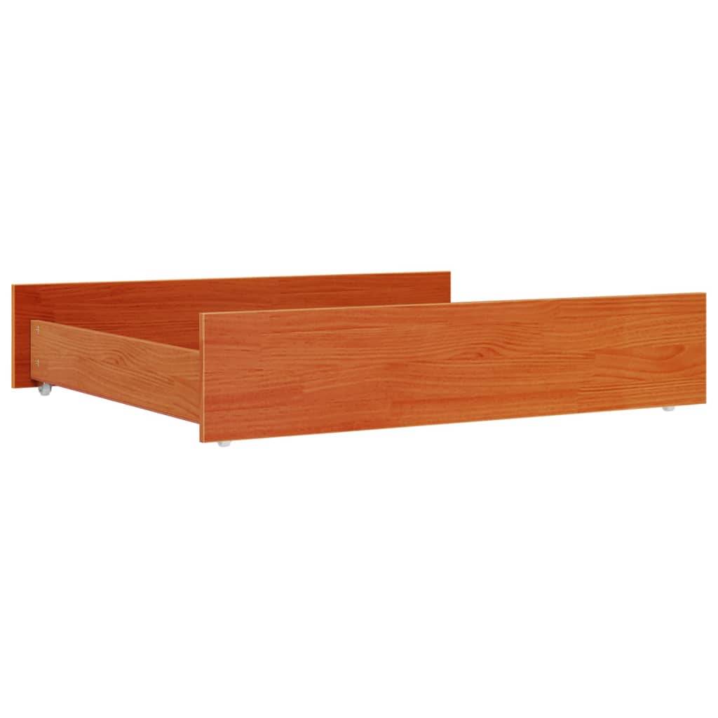 vidaXL Bettschubladen 2 Stk. Wachsbraun Massivholz Kiefer