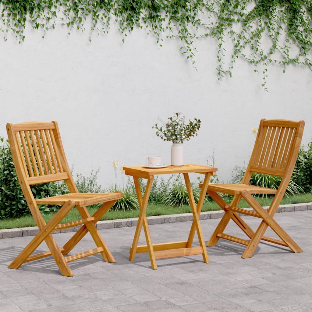 vidaXL 3-tlg. Garten-Essgruppe Klappbar Massivholz Akazie